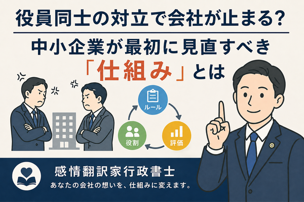 役員同士の対立で会社が止まる？中小企業が最初に見直すべき「仕組み」とは